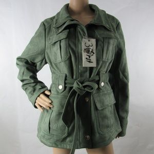 30 First Faux Suede Jacket Buttery Soft Belted